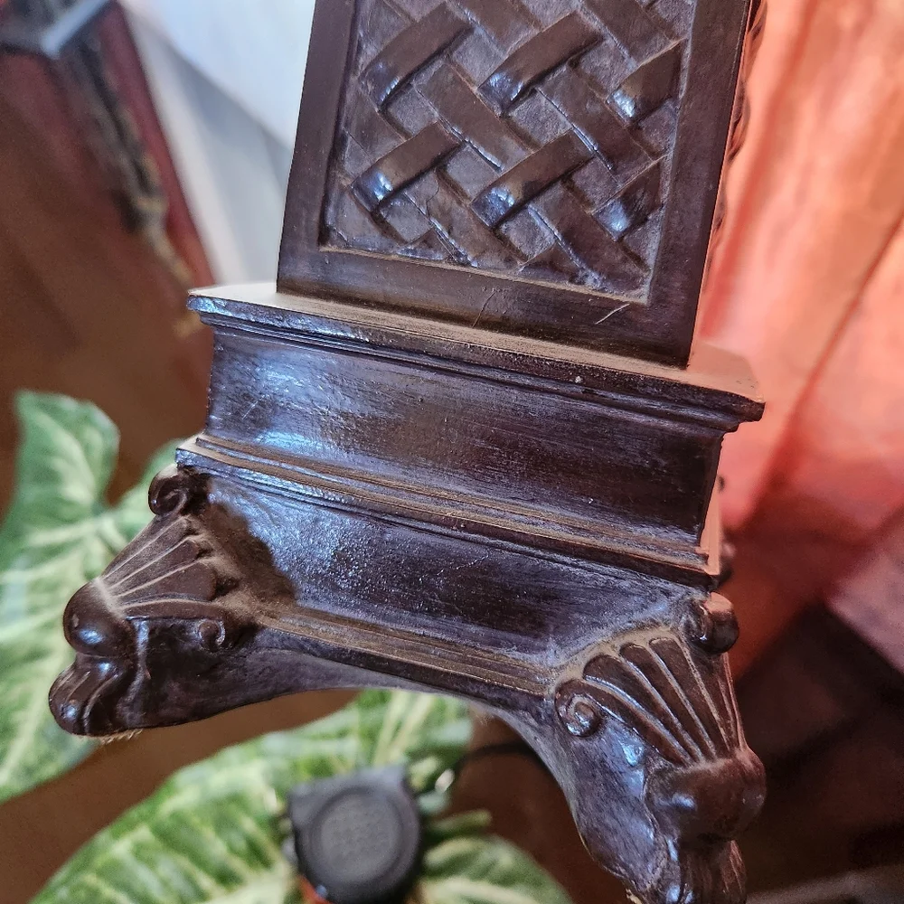 Tiki Palm Tree Pillar Candle Holder, Tall 19